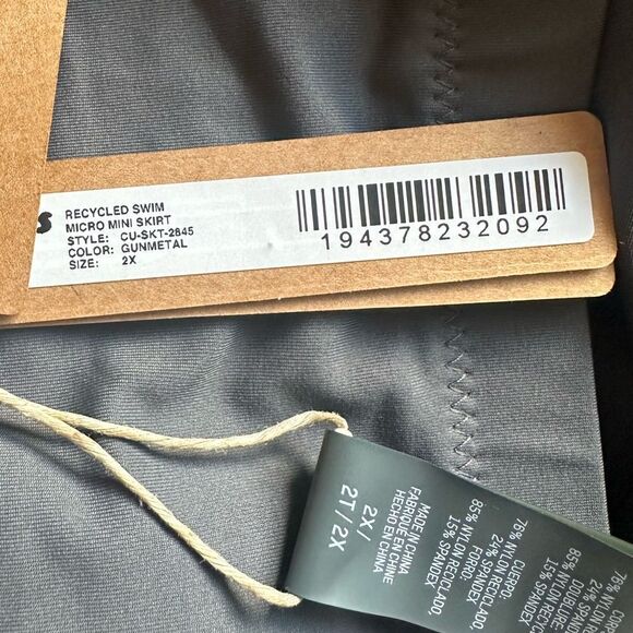 NWT SKIMS Recycled Swim Micro Mini Skirt In Gunmetal Gray Swimsuit Skirt - Picture 6 of 6